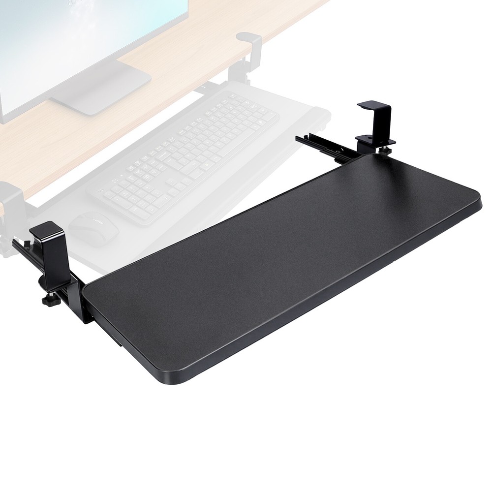 Under-Desk Keyboard Tray, Adjustable for Height & Tilt, Spacious Surface