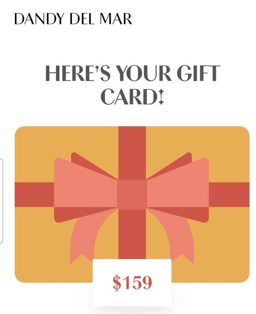 dandy del mar gift card 10% off