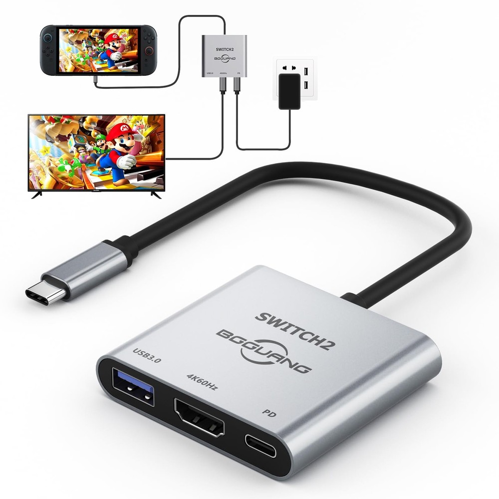 Switch 2 Dock, Switch 2 Docking Station, Portable TV Dock Station for Switch/...