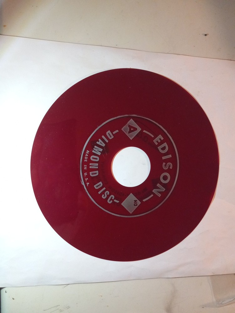 Thomas Edison Voicewriter Ruby Red Translucent Diamond Disc