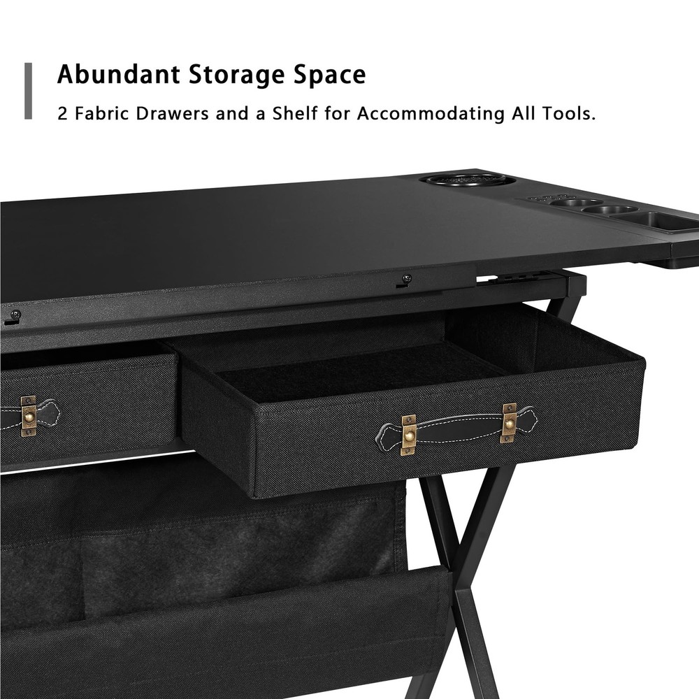 Drafting Table Art Desk Art Table Adjustable Drawing Table Tilted Tabletop wi...