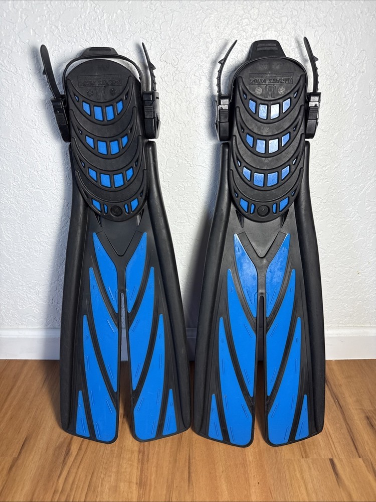 Atomic Aquatics Open Heel Split Fins Natures Wing MEDIUM Blue