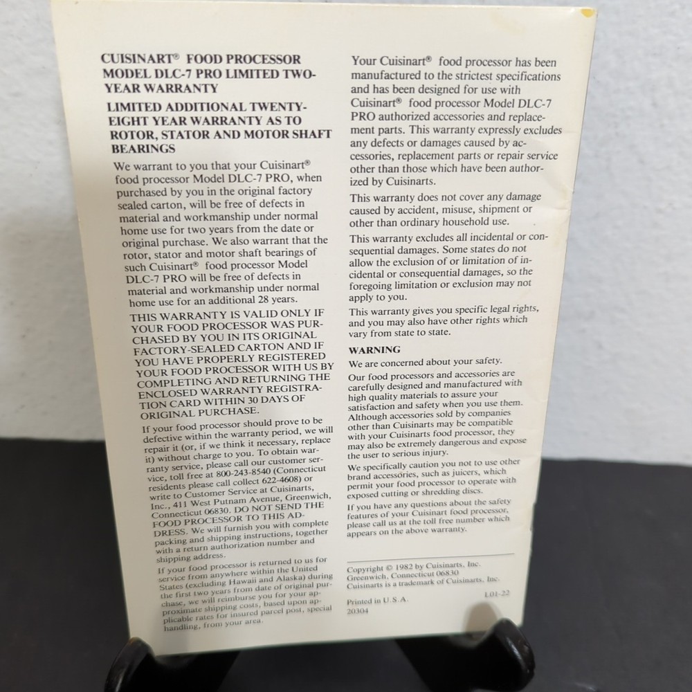 Cuisinart Pro Food Processor Instructions & Recipe BOOK ONLY