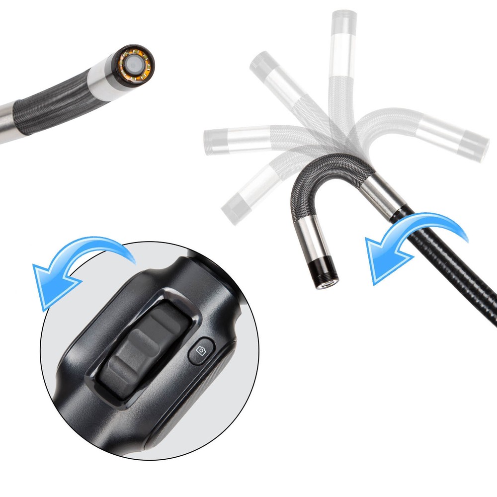 Two-Way Articulating Borescope Camera with Light Endoscope Inspection Camera USA