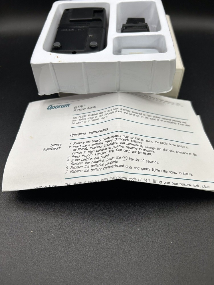 Quorum Security Systems Elert System Portable Alarm