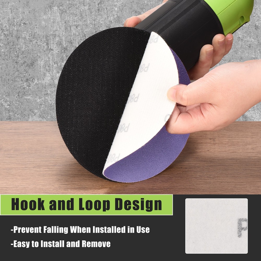 30 Pcs 2 Inch 320 Grit Hook and Loop Sanding Disc, Purple