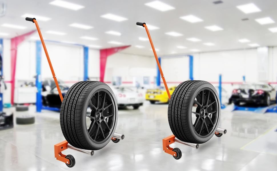 330LB Tire Wheel Dolly Adjustable Rolling Tire Dolly Tire Lift Moving Cart Dolly