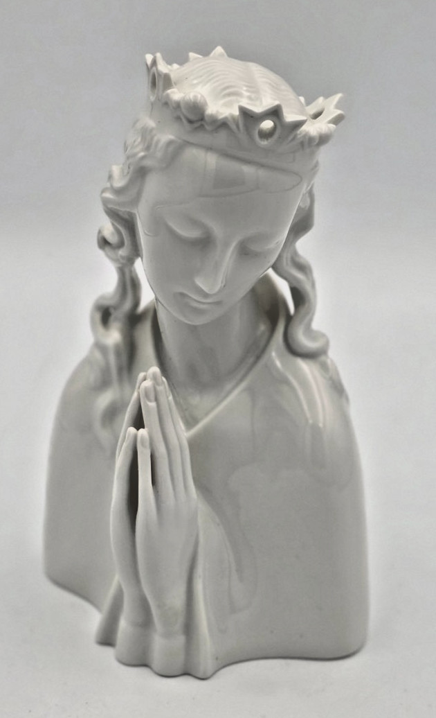 Signed Ida Schwetz-Lehmann Madonna Figurine Augarten Wien Porcelain Vienna 1933