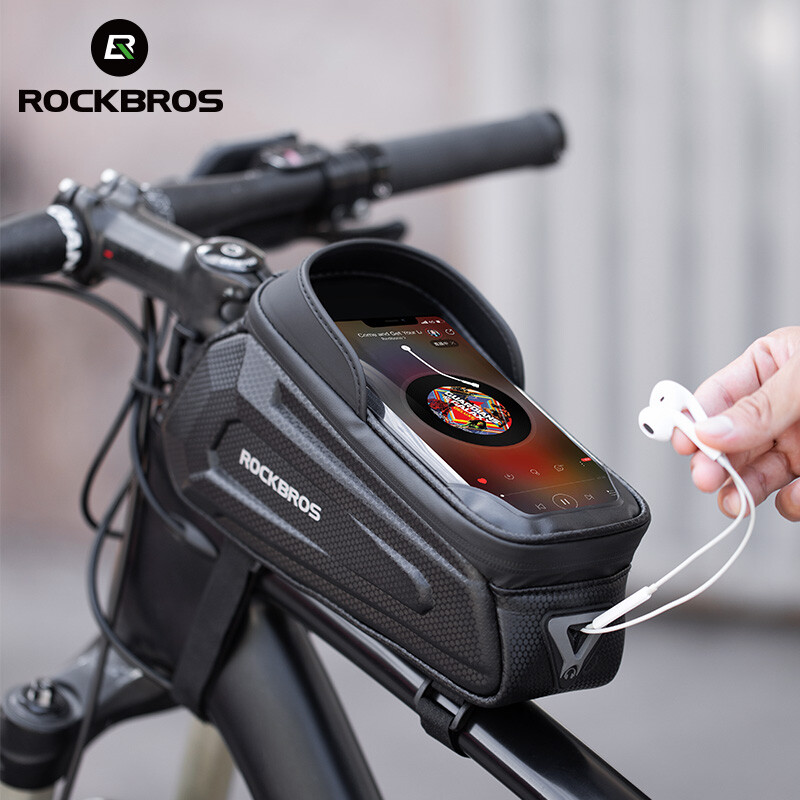 ROCKBROS Cycling Bike Front Frame Bag Waterproof Touch Screen Top Tube Phone Bag