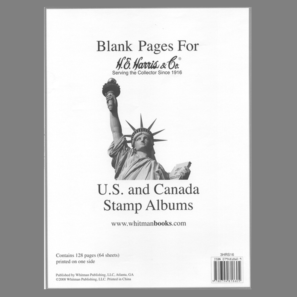 H E Harris Liberty Stamp Album Supplement Blank Pages