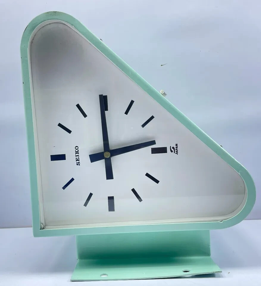 Seiko MC-018 Secondary Slave Clock Triangular Double Faced Bracket Antique Rare