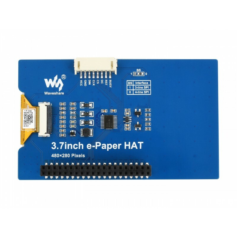 Waveshare 3.7inch E-Paper E-Ink Display HAT SPI For Raspberry Pi 480×280 4 Grey