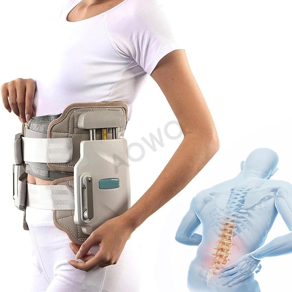 Adjustable Lumbar Traction Belt Spinal Decompression Device Back Brace Sciatica