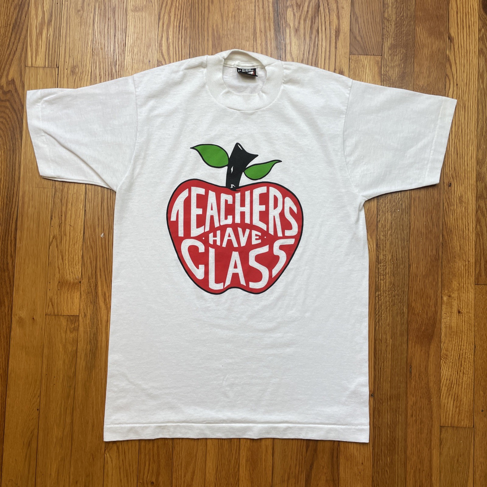 Vintage 80s T Shirt Mens M Teachers Have Class Screen Stars Single Stitch White