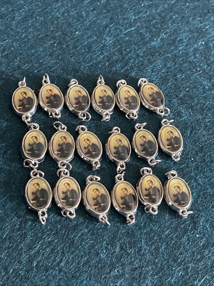 Saint Gerard Beads Connectors Links Rosary Making Parts | Silver Tone