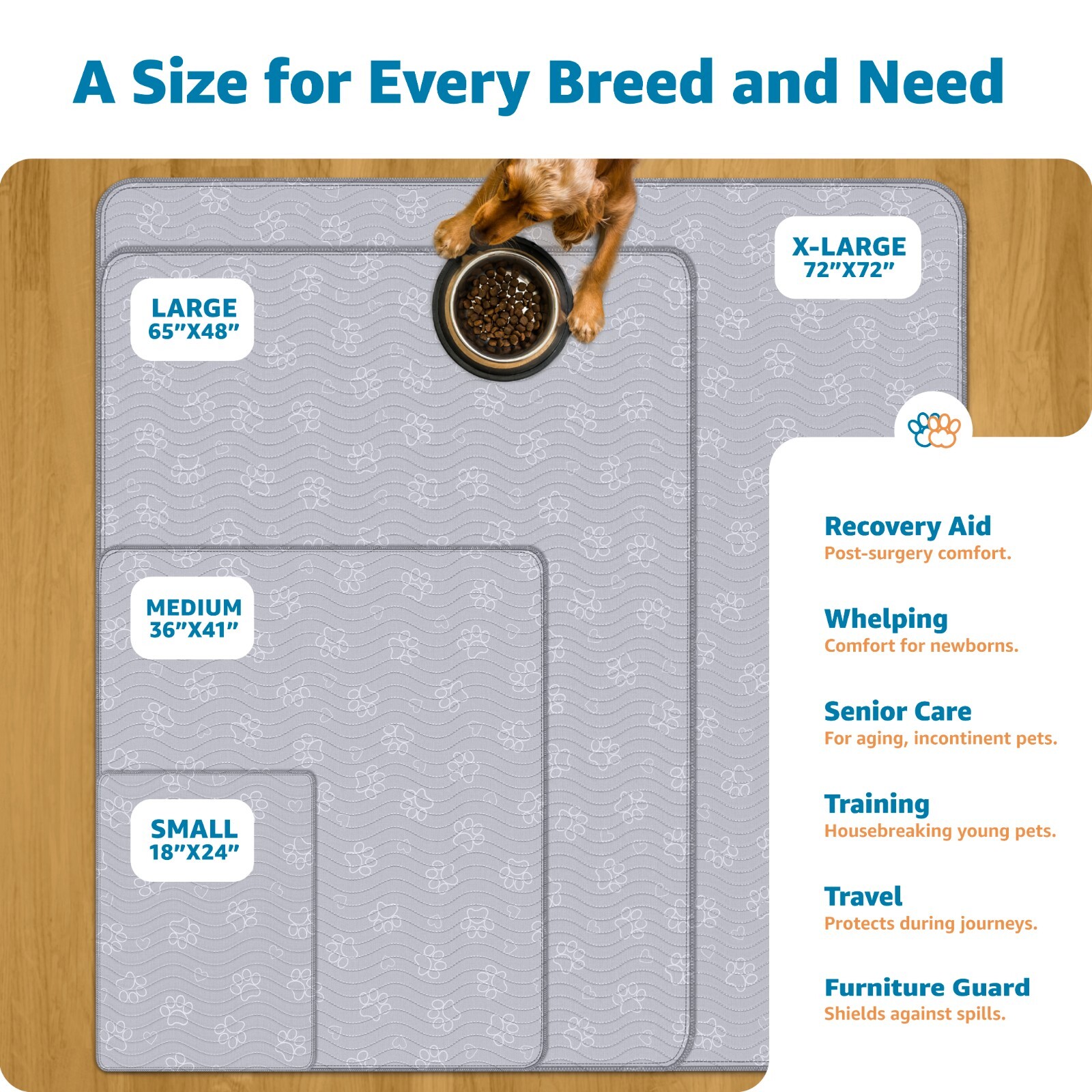 Pack of 2 Reusable Puppy Pads 36" x 41" - Medium