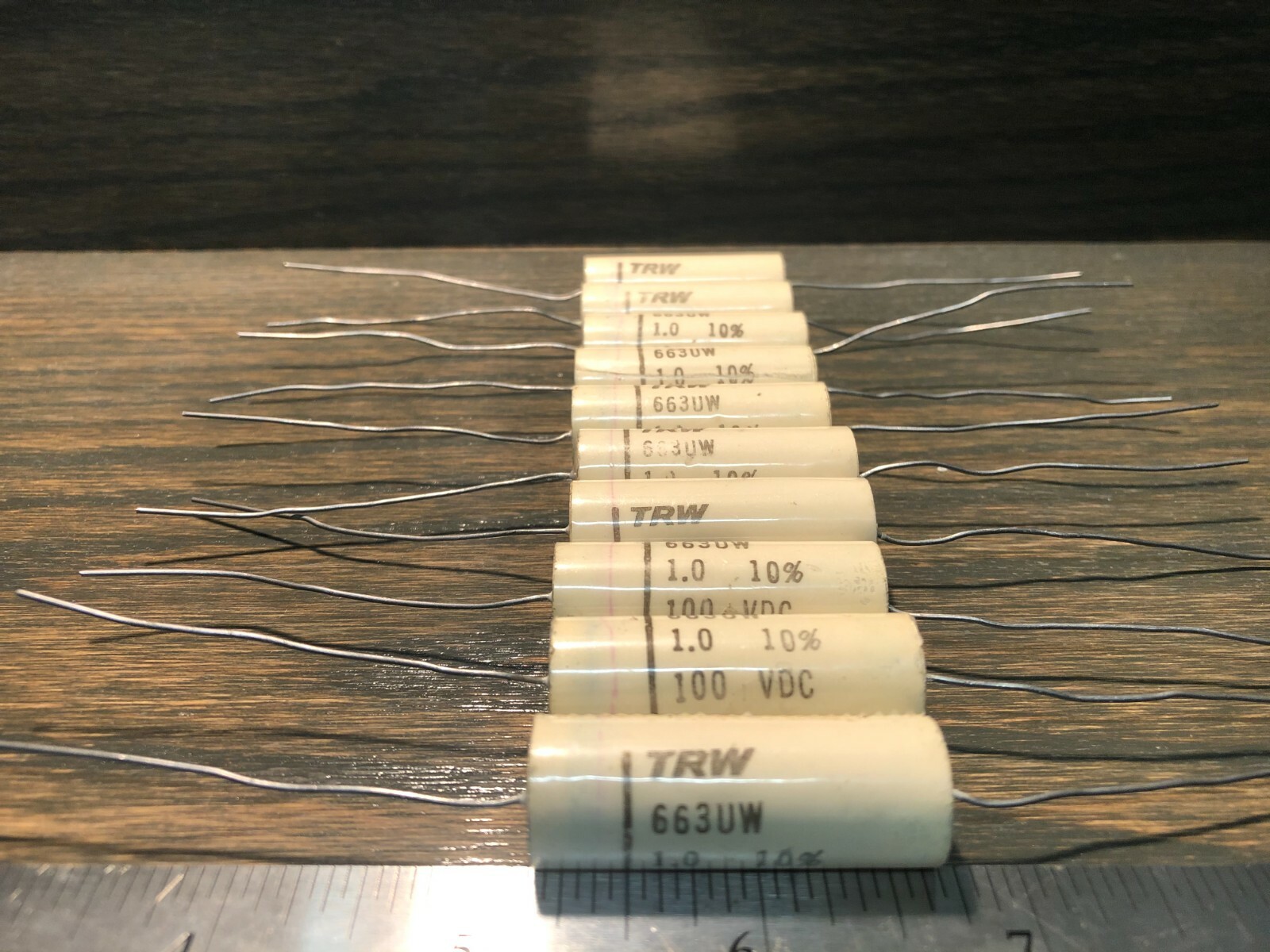 (Lot of 10) NOS TRW 1uf 100v Film and Foil Audio/Crossover Capacitors