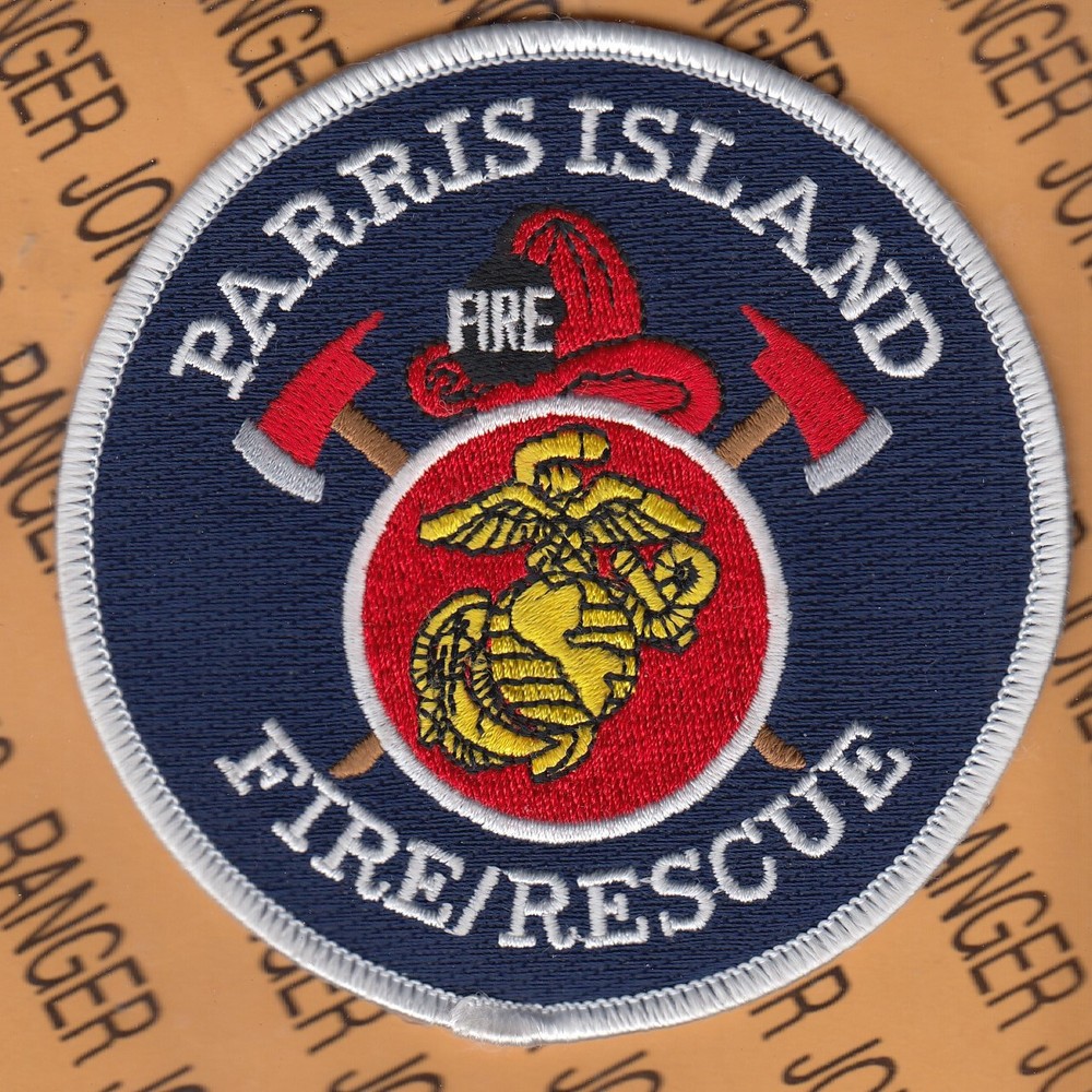 USMC Marine Corps Parris Island Fire Rescue PFD ~4" patch m/e