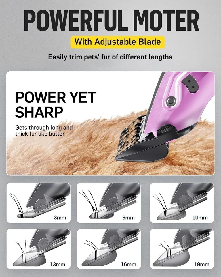 Professional PET CLIPPERS Dog Grooming Kit Heavy Duty Trimmer Thick Hair US