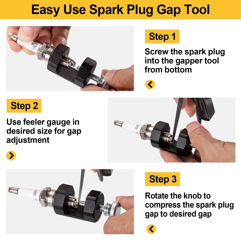 Toolwiz Spark Plug Gap Tool 2pcs, High Precise Gapping Tool Adjustment Kit fo...