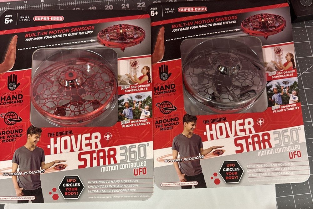 2 Original Hover Star 360 Motion Controlled UFO Black Super Easy Hand Command