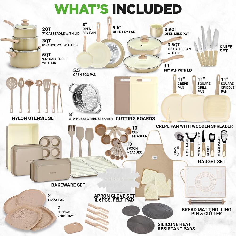 NutriChef 75 Pcs Home Kitchen Cookware, Kitchen Tools, Bakeware Set-High Quality