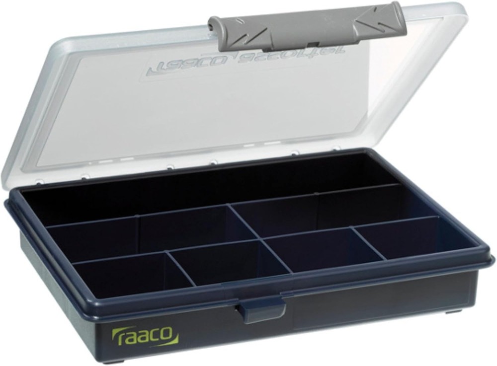 Assorter Tool Box Organizer – Compact – 7 Slots Fixed Grid with Semi-Transpar...