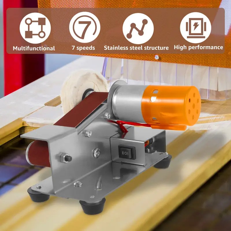 Mini Electric Grinder Belt Sander Polishing Grinding Knife DIY Sharpener Machine