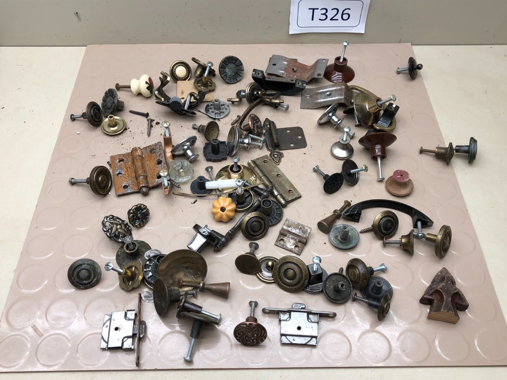 Lot  Misc Cabinet Door Drawer Knobs Locks Hinges Vintage Hardware Restoration