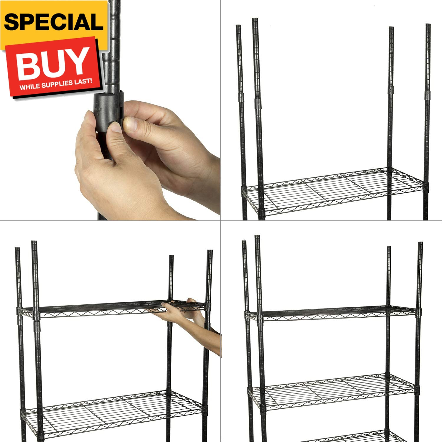 Wire Shelf Clips - 50Pack Wire Shelving Shelf Lock Clips for 1" Post Shelvings