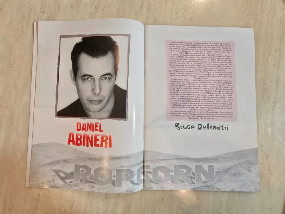 Theatre Programme Popcorn - Jack Fortune Daniel Abineri Melee Hutton