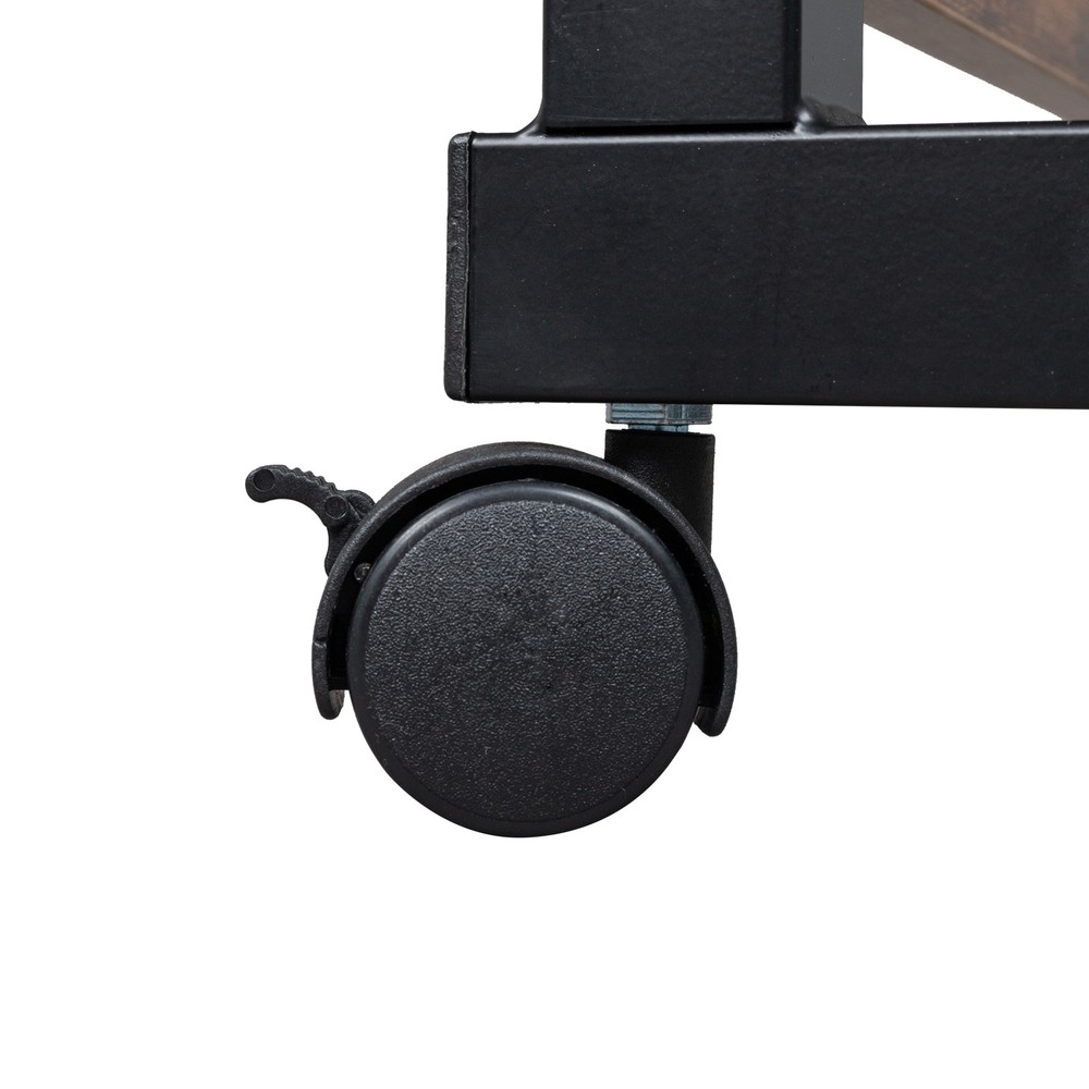 Rolling & Height Adjustable P2 15MM Chipboard & Steel Side Table with Baffle .