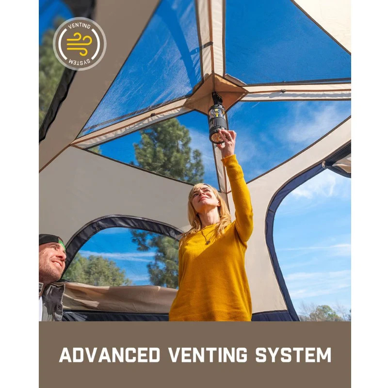 Fanttik Camping Tent 4 Person Instant Cabin Tent Setup in 60 Seconds with Rainfl