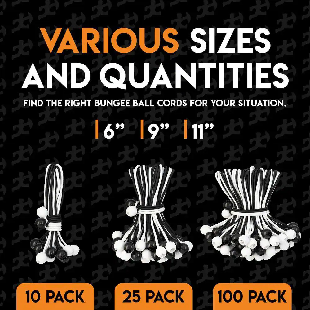 9 In. Ball Bungee - 10 Pack - Assorted