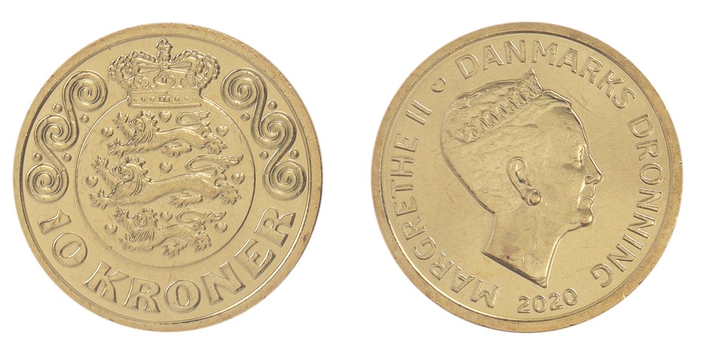 Denmark 10 Kroner, 2020, KM #954, Mint