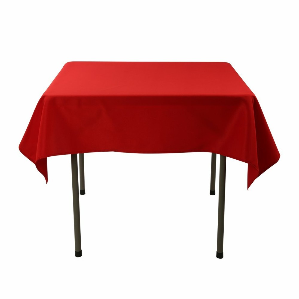 Square Polyester Tablecloth 62x62'' Wedding Banquet Polyester Table Cover 1-24pc