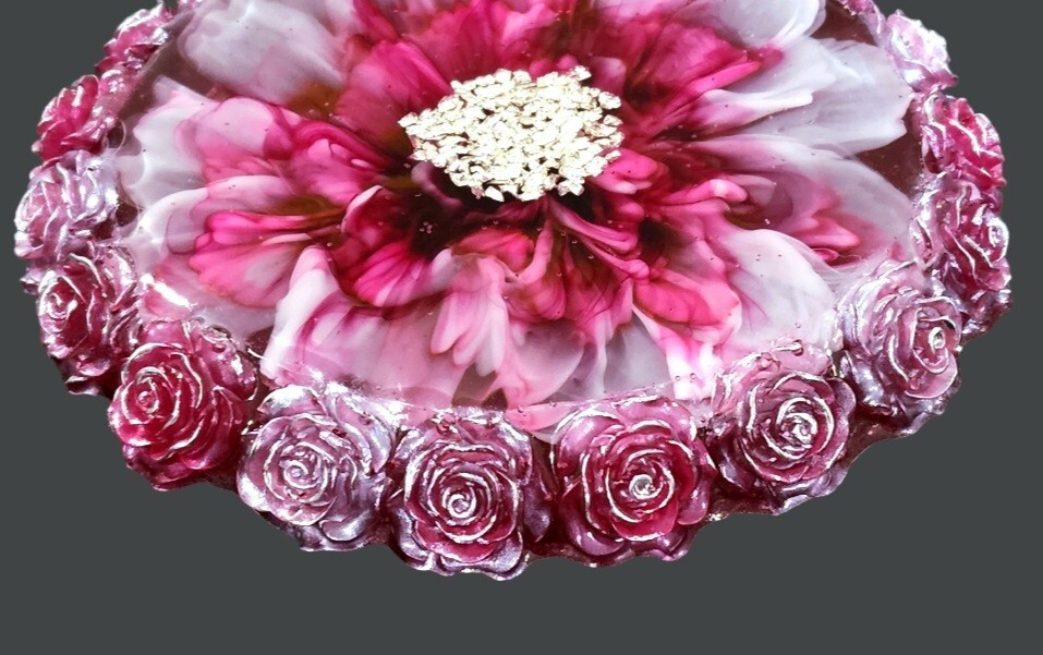 Small ROSE Edge Coaster Silicone Mold AU