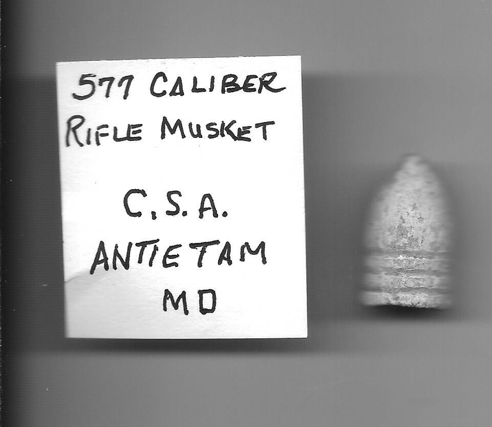 NICE Pair Antietam Civil War Genuine Bullets. A CONFEDERATE AND a UNION Bullet