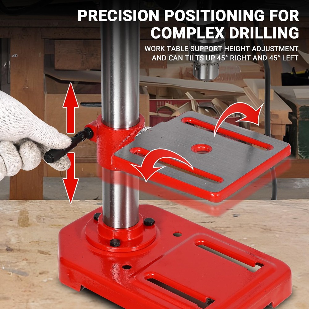 8'' Benchtop Drill Press 2.5Amp Benchtop Drill Machine with 5 Speed Adjustable