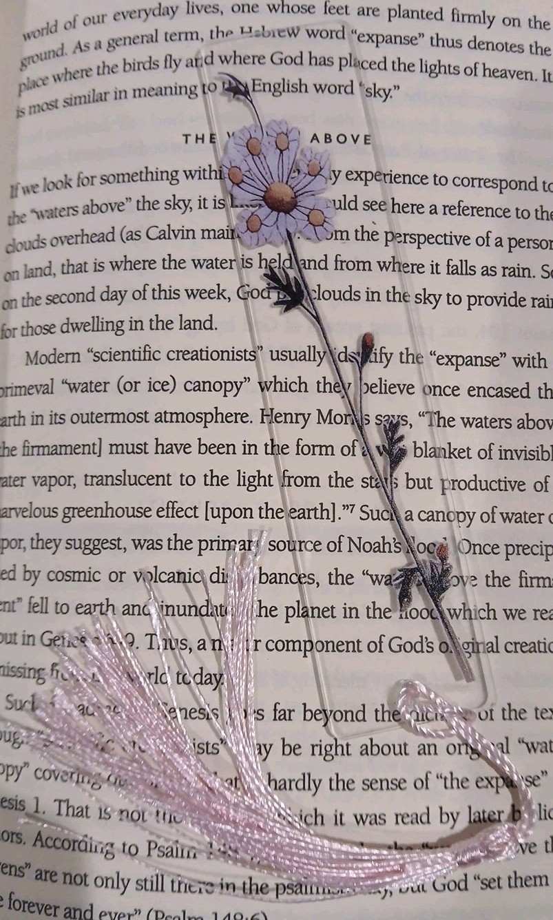 Flowers Bookmark with Tassel - Acrylic - Size Is 5.1" X 1.8" - New - Fast Ship