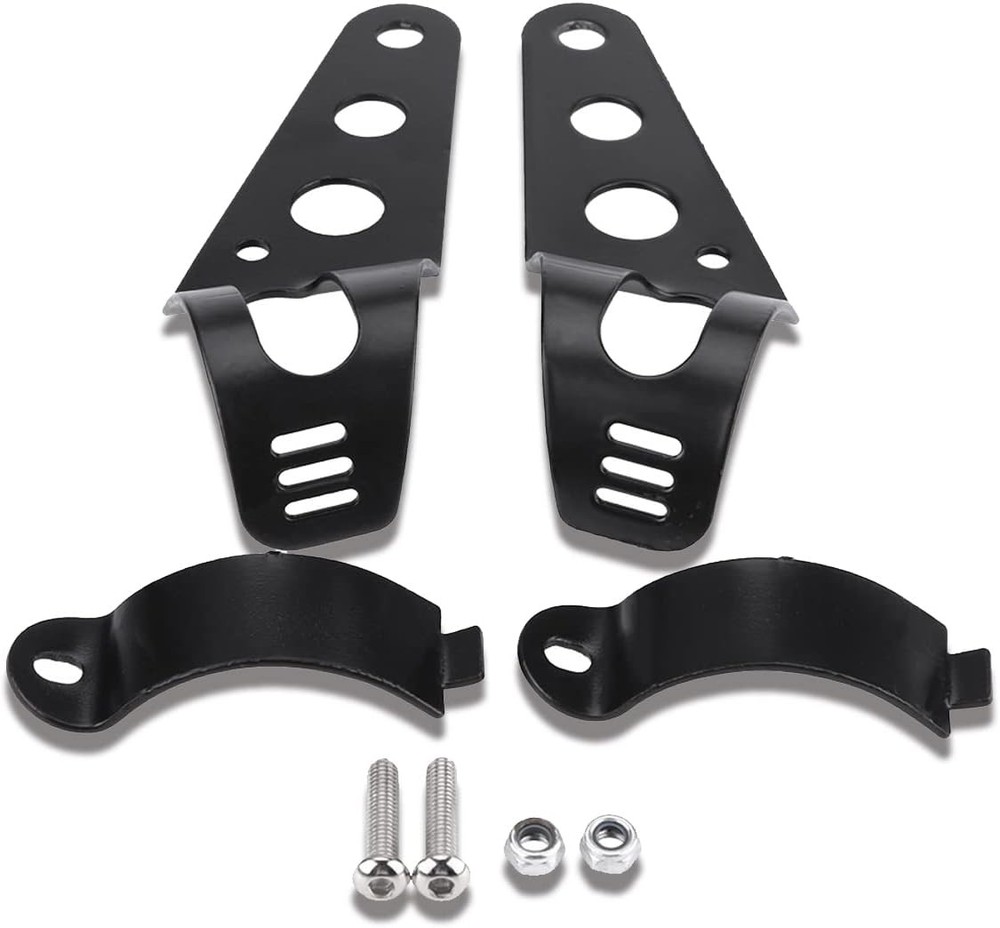 33-45mm Fork Headlight Mounting Bracket,  Universal Motorcycle Headlight Black