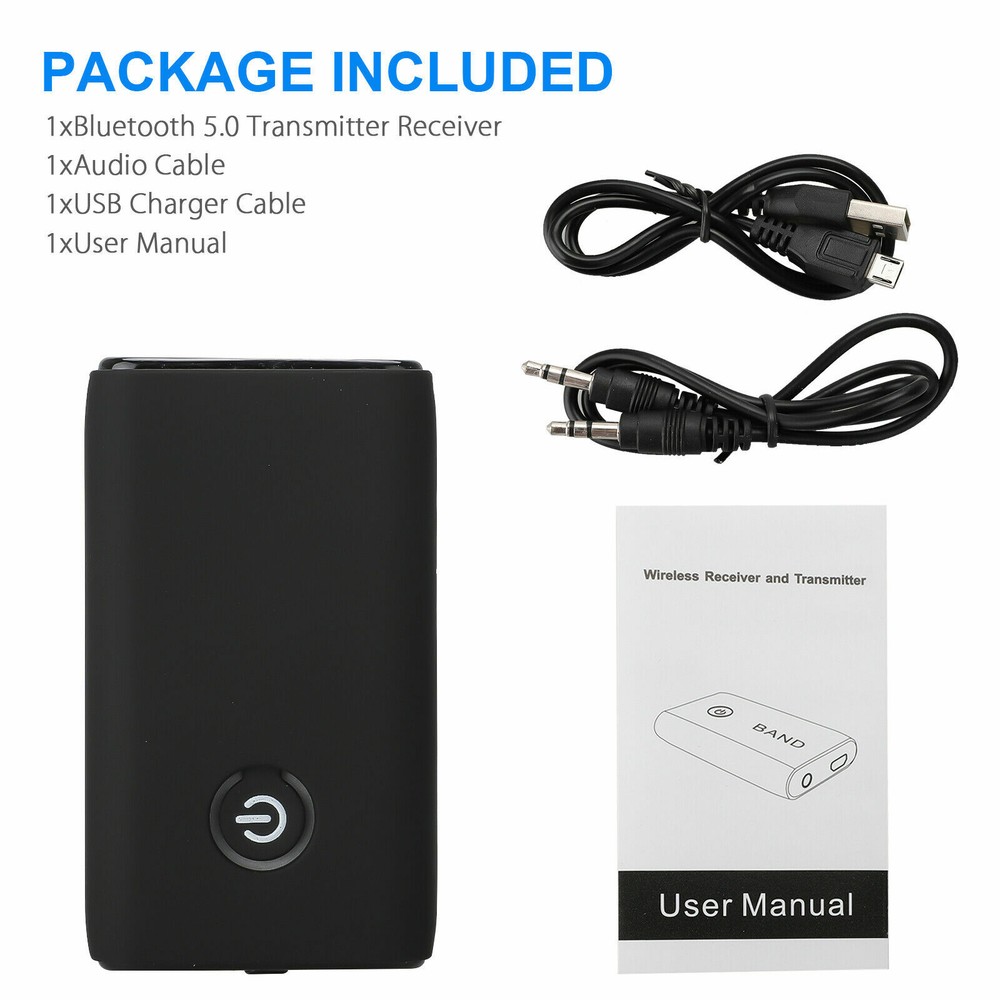 Bluetooth 5.0 Transmitter Receiver 2-in-1 Wireless 3.5mm Adapter For TV/Car