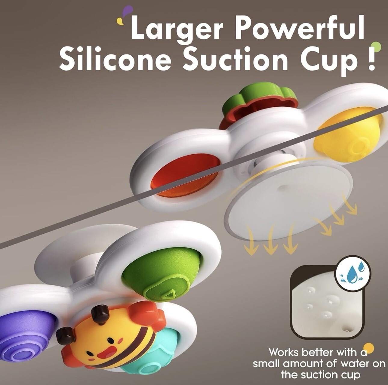 Suction Cup Spinner Toys 3pcs Spinning Top Baby Toys For 1 2 Year Old Boys Gifts