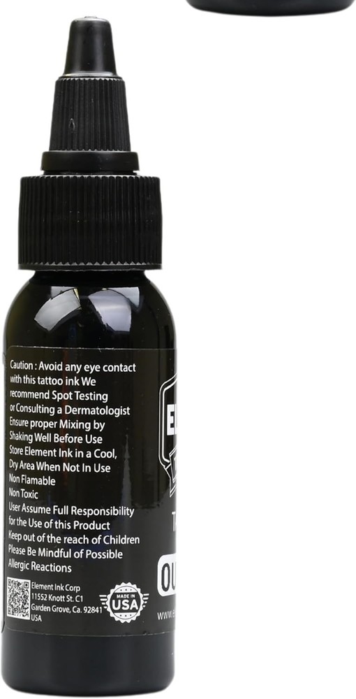 Nighthawk Black Tattoo Ink - Permanent Solid Black Color for Outlining, Shadi...