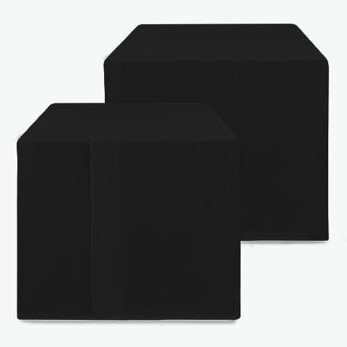 2 Pack Square Fitted Table Covers - 34 x 34 Inch - 34 Square| 2 Pack Black