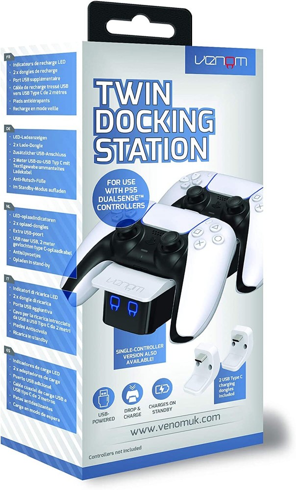 Venom PS5 Controller Twin Docking Station - White