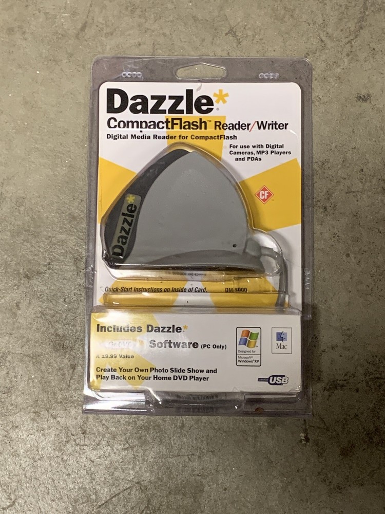 Dazzle CompactFlash Reader/Writer Digital Media Reader Software DM-8000 NEW