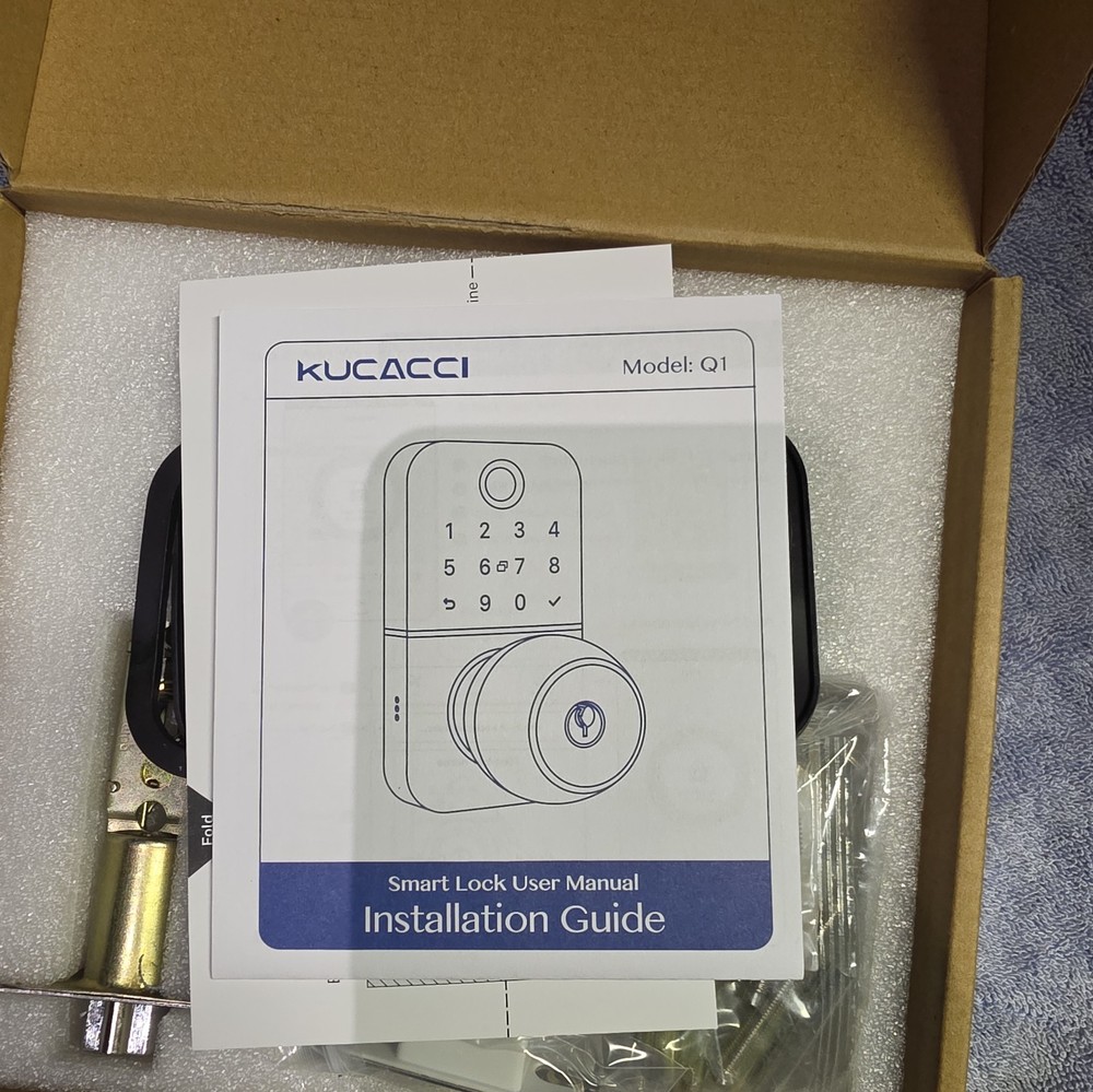 Kucacci Smart Lock Keyless Entry Black Home Security System Uses 4 AA Batteries