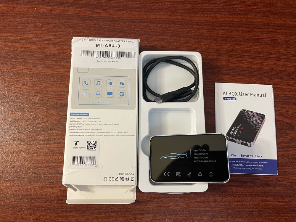 3-in-1 Wireless CarPlay Adapter & Android Auto, Plug & Play, Bluetooth 5.0 ABVPO