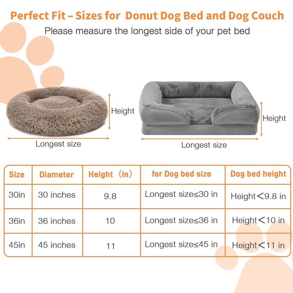 Dog Bed Covers Replacement Washable Waterproof Round Bed Protector for Donut ...